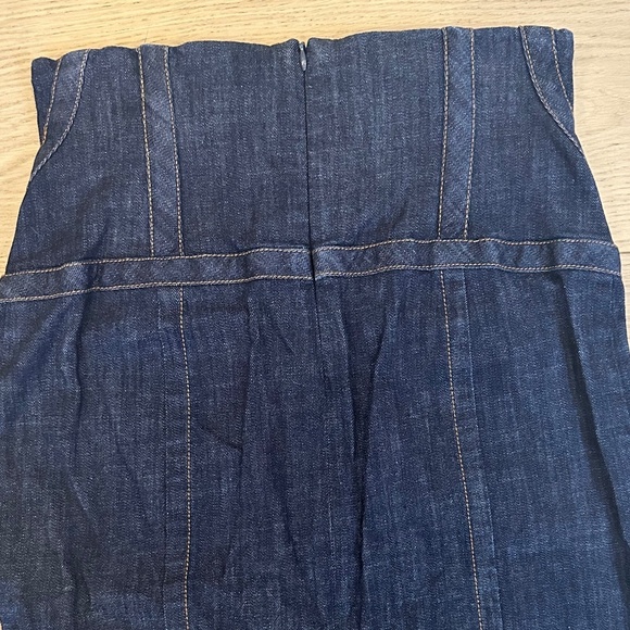 McQ by Alexander McQueen Indigo Denim Corset Waist Pencil Skirt - IT42 / US 6-8 - Picture 6 of 10